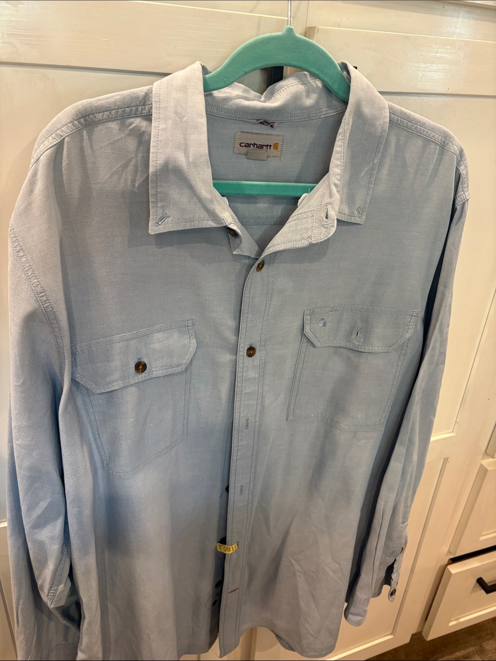 Carhartt Light Blue Long-Sleeve Button-Down Work Shirt